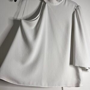 Elegant White Asymmetrical Blouse size M by ZARA